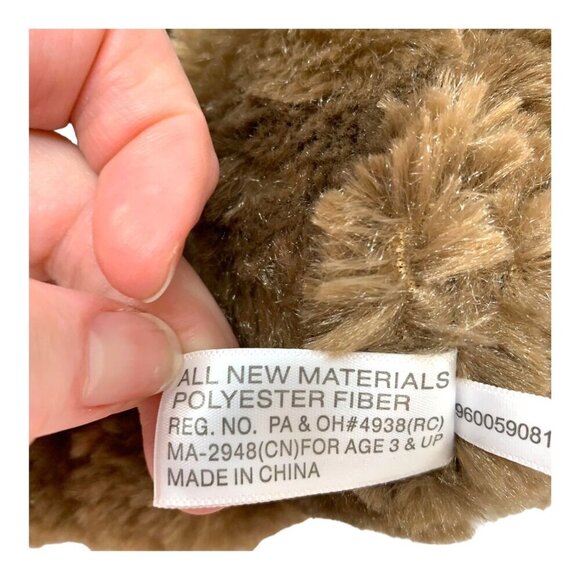 Napco Plush Teddy Bear 8in Soft Brown Plush Stuffed Animal Satin Ribbon Gift - Picture 8 of 9